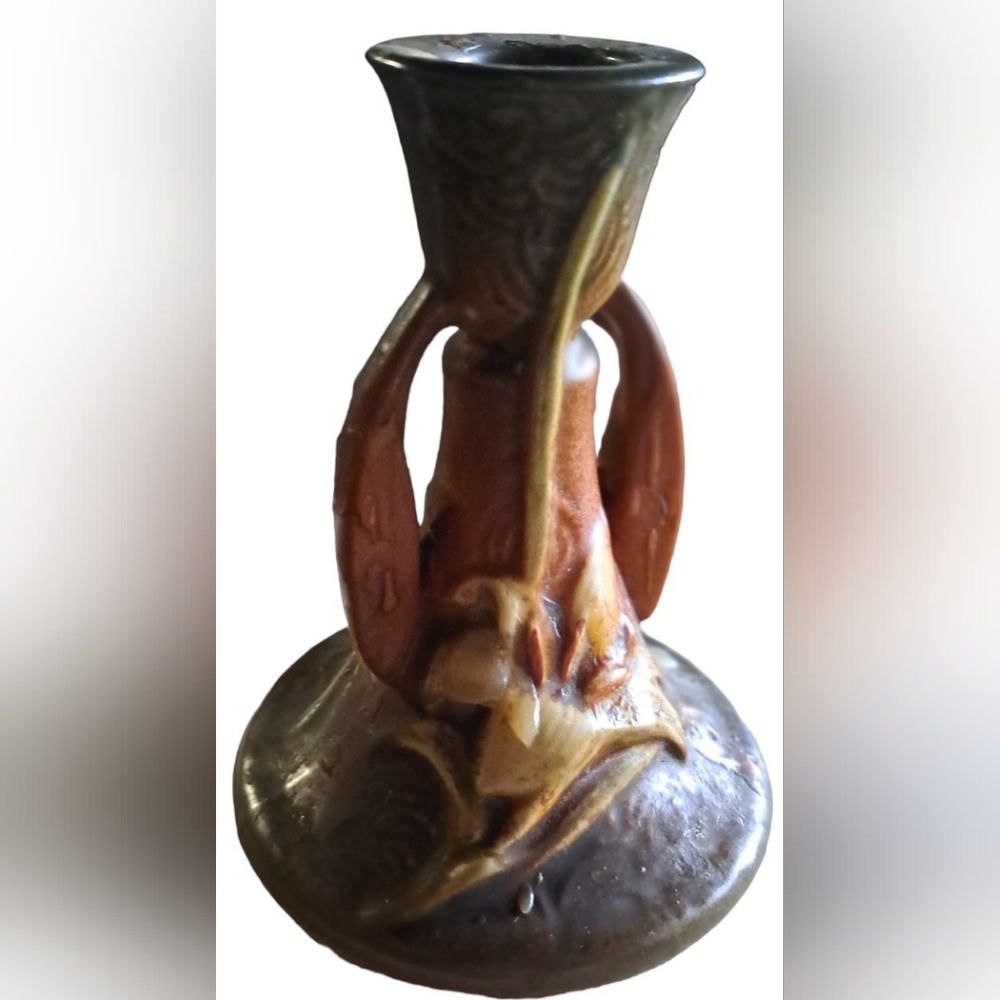 Rare Vintage Roseville Potteries Lily Candle Holder